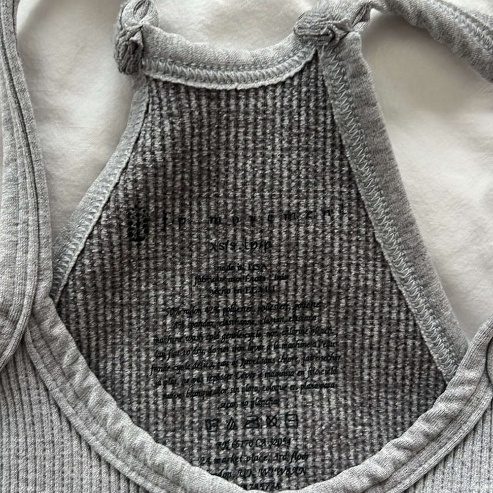 Free People Ribbed Grey Crop Top - Picture 5 of 6
